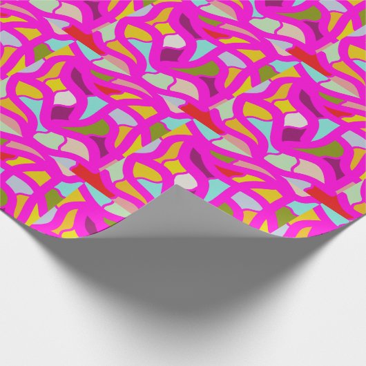 Hübsche Muster in Rosa und Regenbogenfarben Geschenkpapier (Ecke)