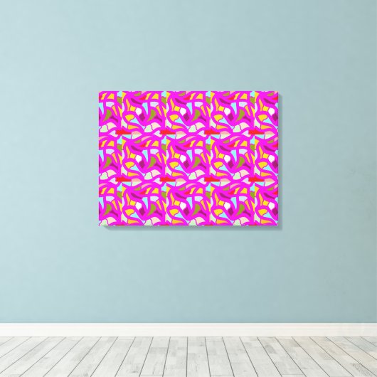 Hübsche Muster in Rosa und Regenbogenfarben Leinwanddruck (Insitu (Holzboden))