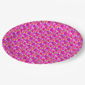 Hübsche Muster in Rosa und Regenbogenfarben Pappteller (Schrägansicht)