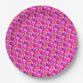 Hübsche Muster in Rosa und Regenbogenfarben Pappteller (Vorderseite)