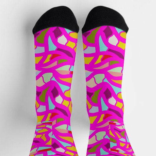 Hübsche Muster in Rosa und Regenbogenfarben Socken (Oben)