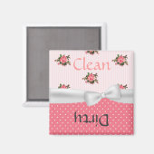 Hübsche Muster mit rosa Rosengeschirrspüler Magnet (Vorderseite/Rückseite)