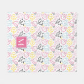 Hübsche Muster | Monogramm Fleecedecke (Vorderseite (Horizontal))