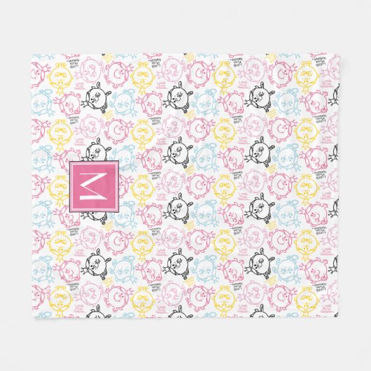 Hübsche Muster | Monogramm Fleecedecke (Vorderseite (Horizontal))