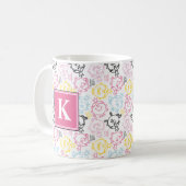 Hübsche Muster | Monogramm Kaffeetasse (Vorderseite Links)
