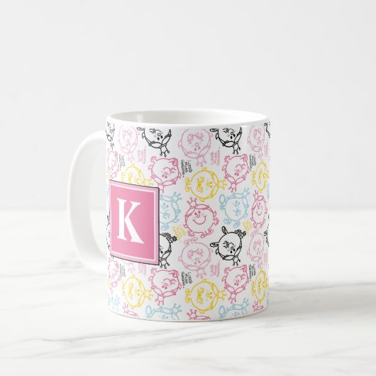 Hübsche Muster | Monogramm Kaffeetasse (Vorderseite Links)