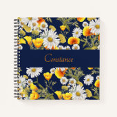 Hübsche Muster-Zeichnung von Chamomile & Poppies Notizblock (Vorderseite)