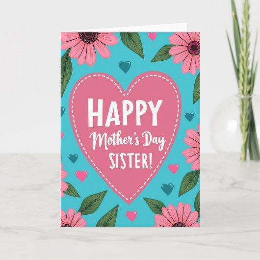 Hübsche Mutter Blumen Herz Karte (Vorderseite)
