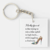 Hübsche Mutterschaft High Heels, Bike Uphill, Jugg Schlüsselanhänger (Vorderseite)