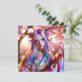 Hübsche mystische Ätherische Frau mit Schmetterlin (Stehend Vorderseite)