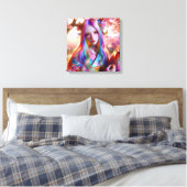 Hübsche mystische Ätherische Frau mit Schmetterlin Leinwanddruck (Insitu (Schlafzimmer))