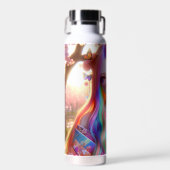 Hübsche mystische Ätherische Frau mit Schmetterlin Trinkflasche (Vorne)