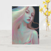 Hübsche Mystische Frau mit Perlmutterhaut Karte (Gelbe Blume)