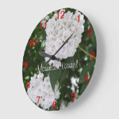 Hübsche Nah-up Berg Laurel Blume Wall Clock Große Wanduhr (Winkel)