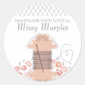 Hübsche Nähstickerei Runder Aufkleber (Vorderseite)