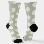 Hübsche nahtlose Polka-Punkte l Grün/Weiß Socken (Gewinkelt)
