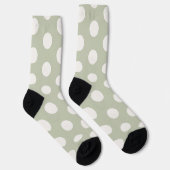 Hübsche nahtlose Polka-Punkte l Grün/Weiß Socken (Rechts)