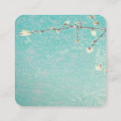 hübsche Naturkunst auf blauer Doppelgängerin Quadratische Visitenkarte (Rückseite)