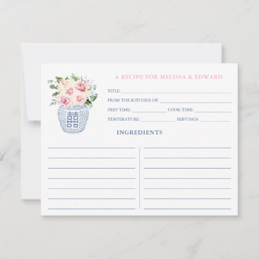 Hübsche Navy- und Pink-Bridge- und -Bodenrezeptkar Einladung (Vorderseite)