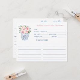 Hübsche Navy- und Pink-Bridge- und -Bodenrezeptkar Einladung