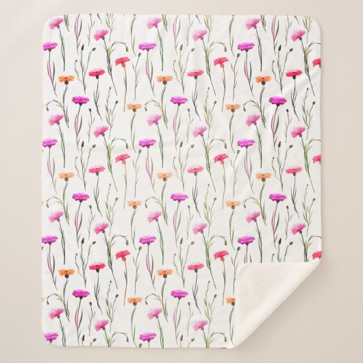 Hübsche Nelken mit Stielmuster Sherpadecke (Vorderseite)