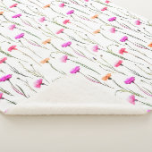 Hübsche Nelken mit Stielmuster Sherpadecke (3/4)