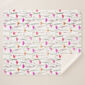 Hübsche Nelken mit Stielmuster Sherpadecke (Vorderseite (Horizontal))