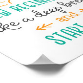 Hübsche Neuanfang Typografie Motivierend Poster (Ecke)