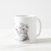 Hübsche neugierige Katze Glas Kaffeetasse (VorderseiteRechts)