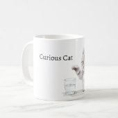 Hübsche neugierige Katze Glas Kaffeetasse (Vorderseite Links)