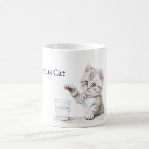 Hübsche neugierige Katze Glas Kaffeetasse