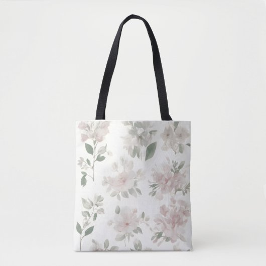 Hübsche neutrale hazy weiße Blume Florals von Ava Tasche (Vorderseite)