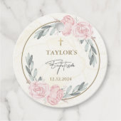 Hübsche neutrale Wasserfarbenflorale Taufe Geschenkanhänger (Vorderseite)