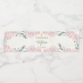 Hübsche neutrale Wasserfarbenflorale Taufe Wasserflaschenetikett (Einzelnes Label)