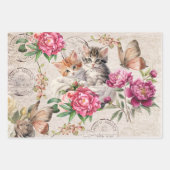 Hübsche niedliche Katzen, die in einem Busch sitze Geschenkpapier Set (Vorderseite)