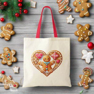 Hübsche Niedliche Kekse Lebkuchen Mann Pink Tragetasche