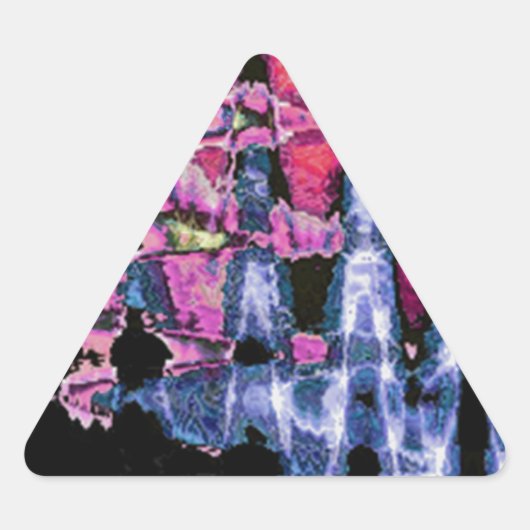 Hübsche Niedliche Lila Asche Grau- und Schwarzwass Dreieckiger Aufkleber (Vorderseite)