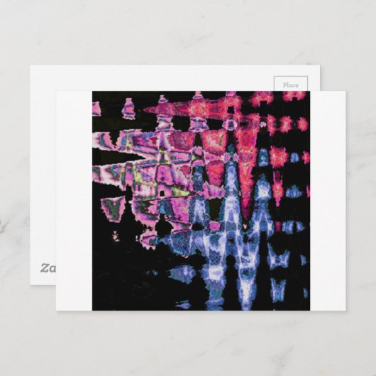 Hübsche Niedliche Lila Asche Grau- und Schwarzwass Postkarte (Vorne/Hinten)