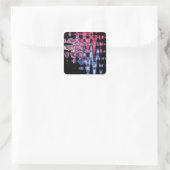 Hübsche Niedliche Lila Asche Grau- und Schwarzwass Quadratischer Aufkleber (Tasche)