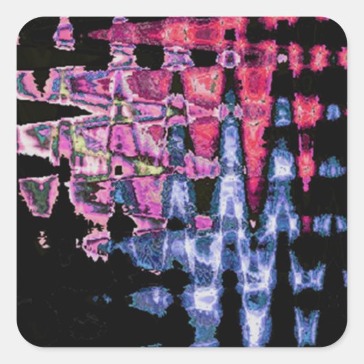Hübsche Niedliche Lila Asche Grau- und Schwarzwass Quadratischer Aufkleber (Vorderseite)