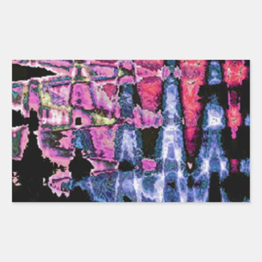 Hübsche Niedliche Lila Asche Grau- und Schwarzwass Rechteckiger Aufkleber (Vorderseite)