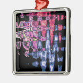 Hübsche Niedliche Lila Asche Grau- und Schwarzwass Silbernes Ornament (Links)