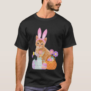 Hübsche niedliche Ostern-Katzenhasen-Eier Korbhase T-Shirt