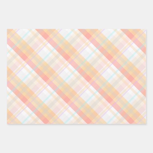 Hübsche Niedliche Pastel Retro Klassische Karierte Geschenkpapier Set (Vorderseite 3)