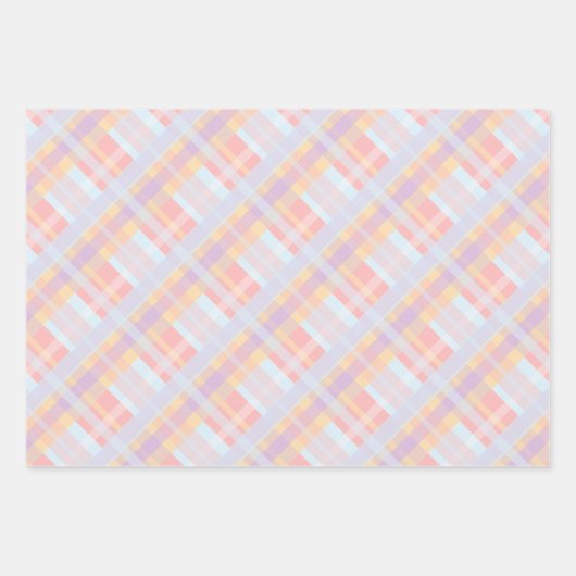 Hübsche Niedliche Pastel Retro Klassische Karierte Geschenkpapier Set (Vorderseite 2)