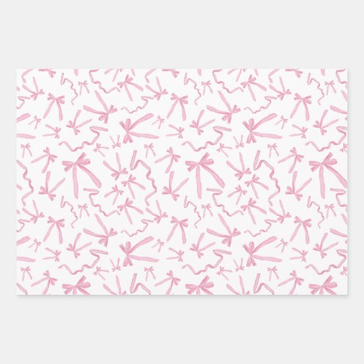 Hübsche Niedliche rosa Schleifen, die Muster-Gesch Geschenkpapier Set (Vorderseite)