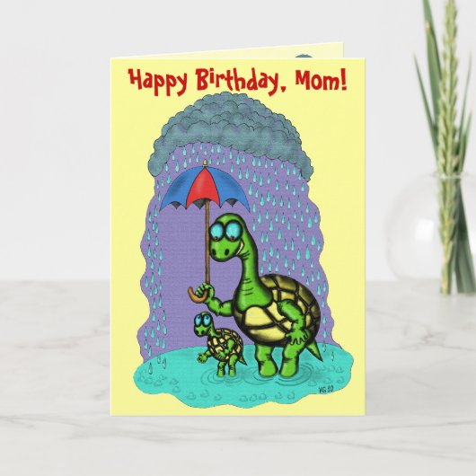 Hübsche niedliche Schildkröten Happy Birthday, Mam Karte (Vorderseite)