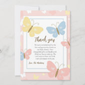 Hübsche niedliche Schmetterlingsdusche Dank Karten (Vorderseite)