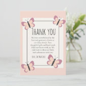 Hübsche niedliche Schmetterlingsdusche Dank Karten (Stehend Vorderseite)