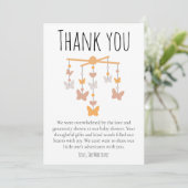 Hübsche niedliche Schmetterlingsdusche Dank Karten (Stehend Vorderseite)